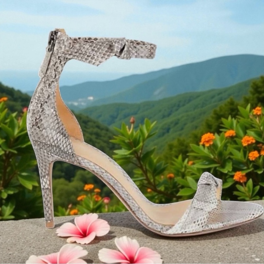 Alexandre Birman Clarita Python Sandal Heels Size… - image 1